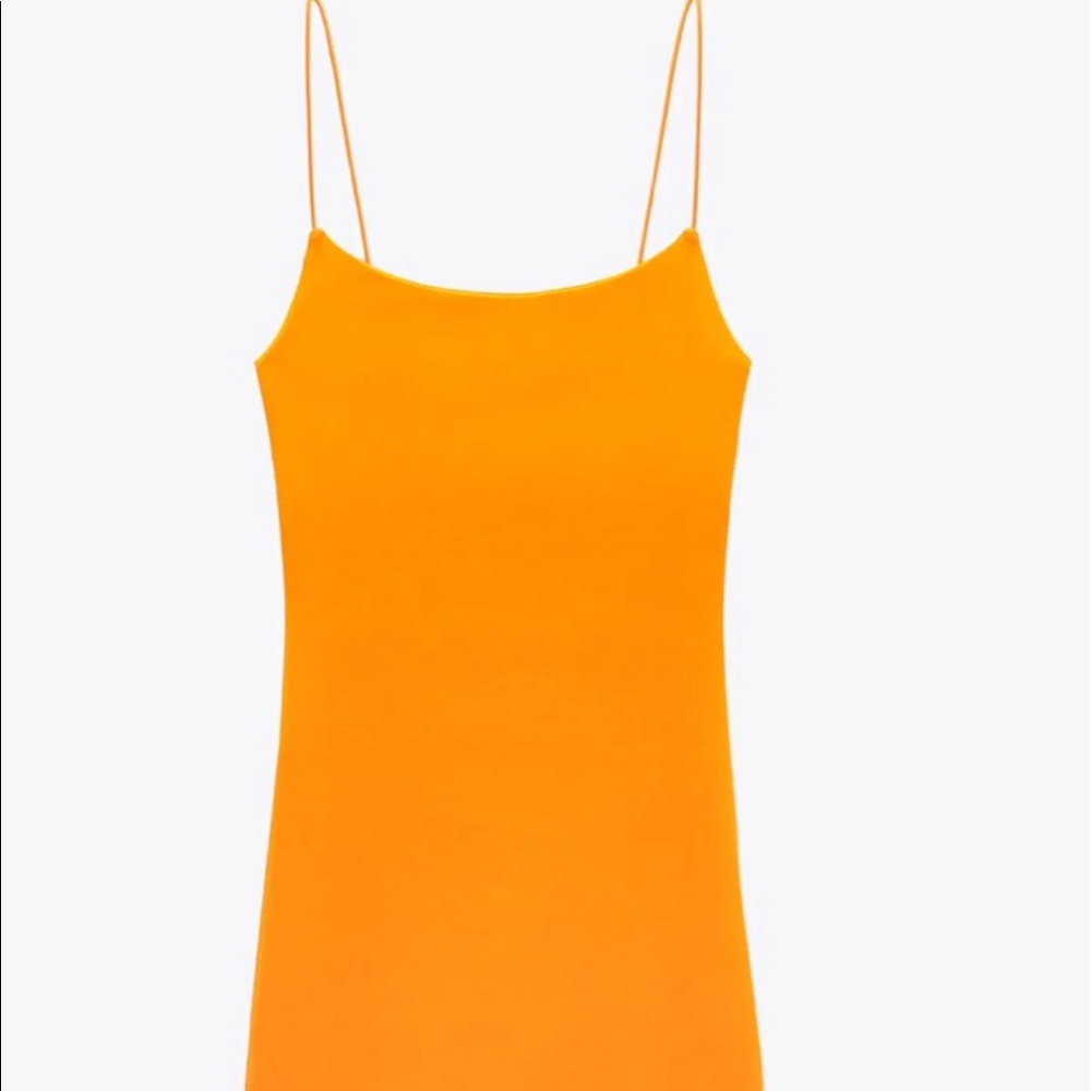Zara Orange Fitted Dress